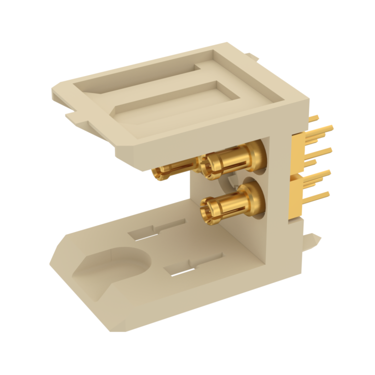 COAXIPACK 2 / STRAIGHT MALE MODULE 4 SOLDER TYPE INSERTS 3 MM FOR PCB