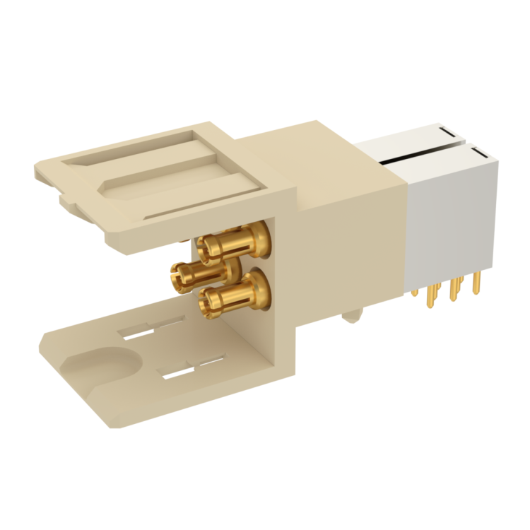 COAXIPACK 2 / RIGHT ANGLE MALE MODULE 4 SOLDER TYPE INSERTS 2.5 MM FOR PCB