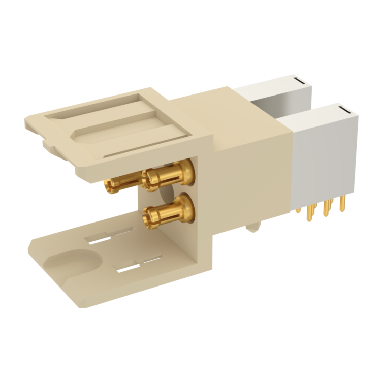 COAXIPACK 2 / RIGHT ANGLE MALE MODULE 4 SOLDER TYPE INSERTS 2.5 MM FOR PCB