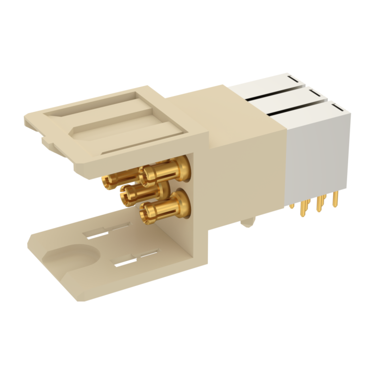 COAXIPACK 2 / RIGHT ANGLE MALE SHIELDED MODULE 6 SOLDER TYPE INSERTS FOR PCB