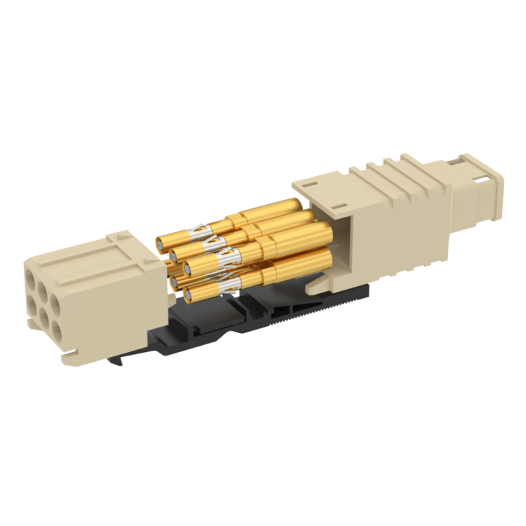 COAXIPACK 2 / STRAIGHT FEMALE MODULE 6 CRIMP TYPE INSERTS CABLE 2.6/50 S