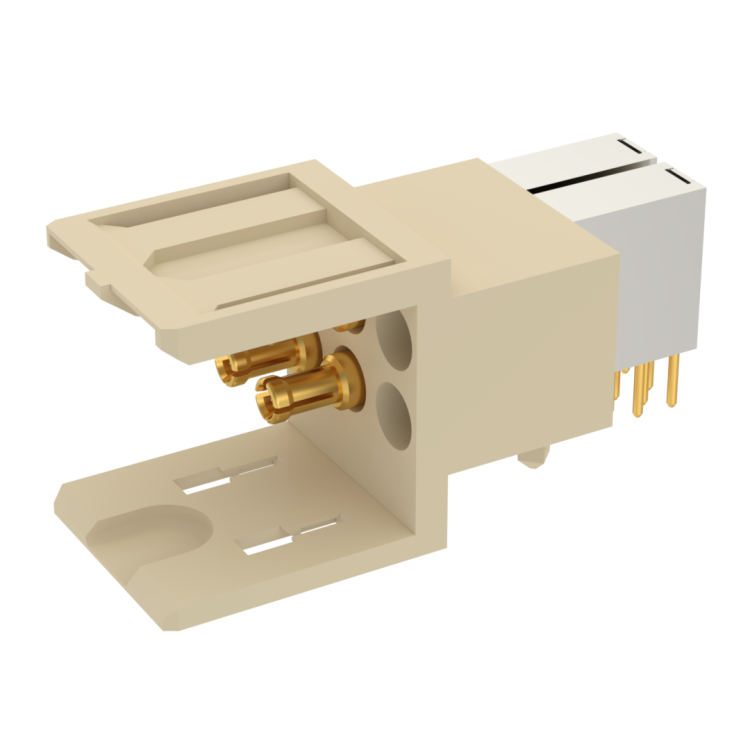 COAXIPACK 2 / RIGHT ANGLE MALE SHIELDED MODULE 4 SOLDER TYPE INSERTS 3.5 MM FOR PCB