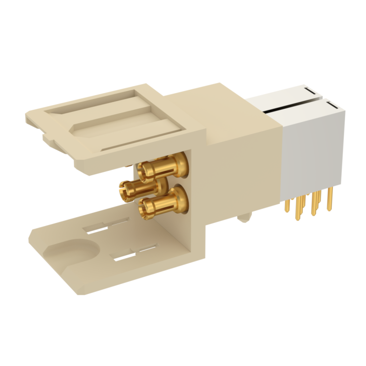 COAXIPACK 2 / RIGHT ANGLE MALE SHIELDED MODULE 4 SOLDER TYPE INSERTS 3.5 MM FOR PCB