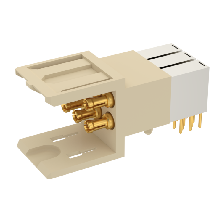 COAXIPACK 2 / RIGHT ANGLE MALE SHIELDED MODULE 6 SOLDER TYPE INSERTS 3.5 MM FOR PCB