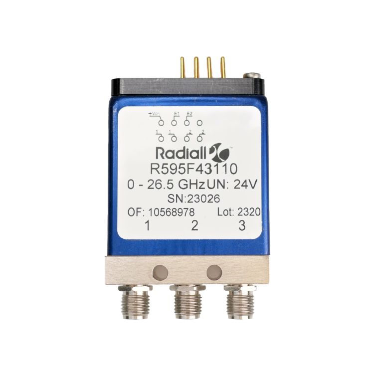 SPDT Platinum SMA 20GHz Latching Indicators 24Vdc Positive common Pins terminals