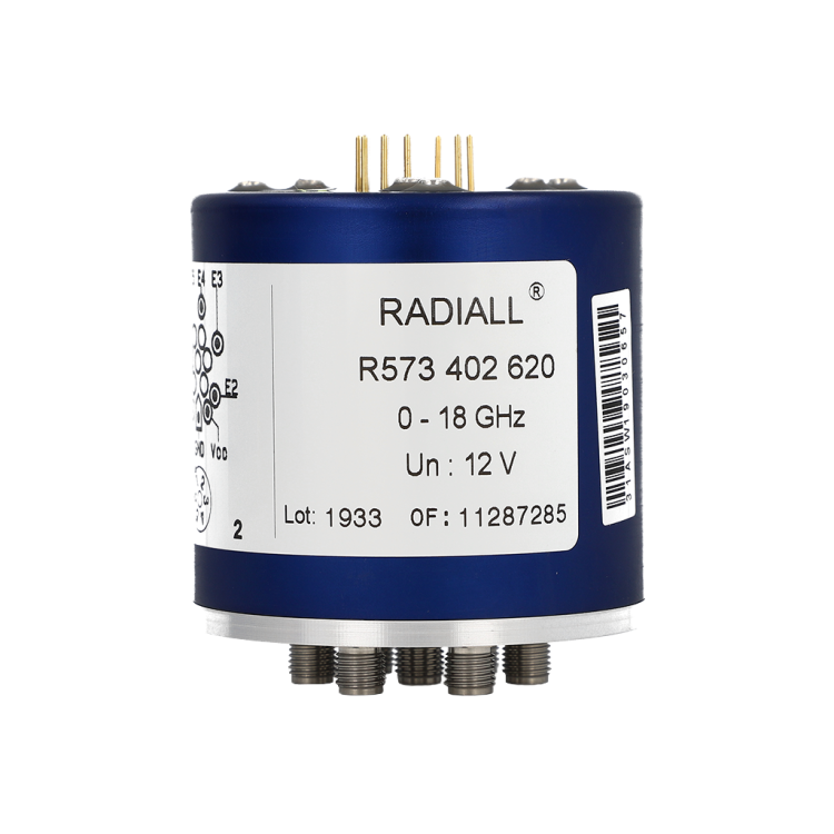 SP4T Ramses 2.4mm 50GHz Latching Self-cut-off Auto-reset 28Vdc Positive common Diodes Pins Terminals SP4T Ramses 2.4mm 50GHz Latching Self-cut-off Auto-reset 28Vdc Positive common Diodes Pins Terminals