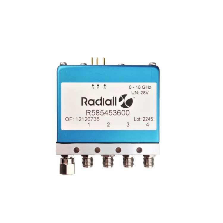 Terminated 4 ports bypass Ramses SMA 18GHz Latching Self-cut-off 28Vdc Diodes External loads Pins terminals