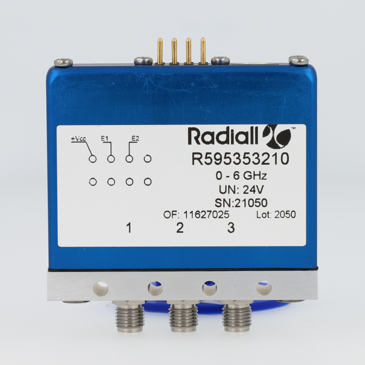 SPDT terminated Platinum SMA2.9 40GHz Latching Indicators 15Vdc Positive common Pins terminals