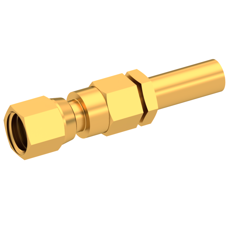 SMC / STRAIGHT PLUG FEMALE CRIMP TYPE FOR 2/50 D CABLE GOLD