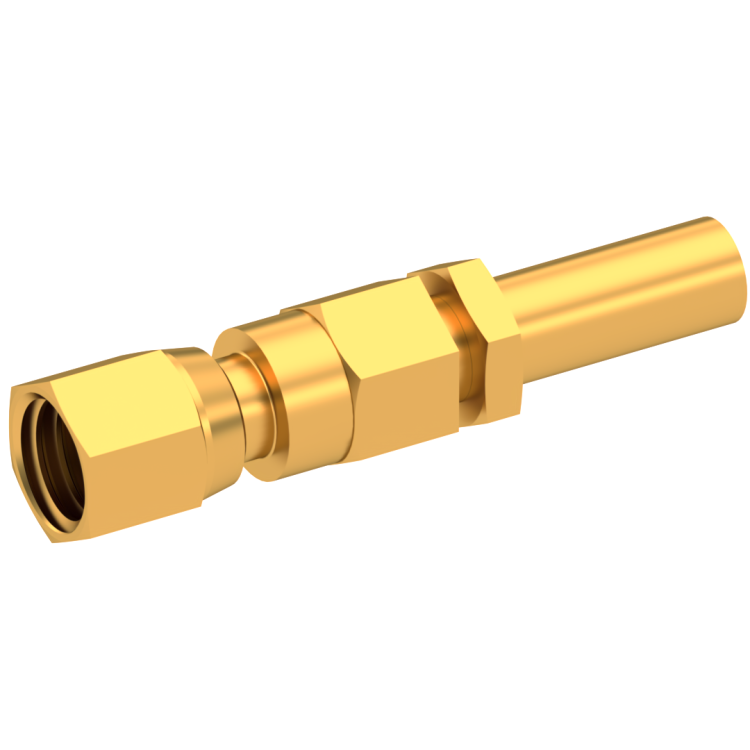 SMC / STRAIGHT PLUG FEMALE CRIMP TYPE FOR 2.6/50 D CABLE GOLD