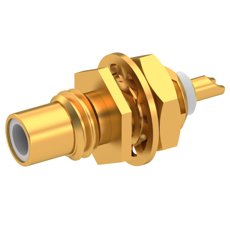 SMC / STRAIGHT JACK RECEPTACLE MALE GOLD FRONT MOUNT