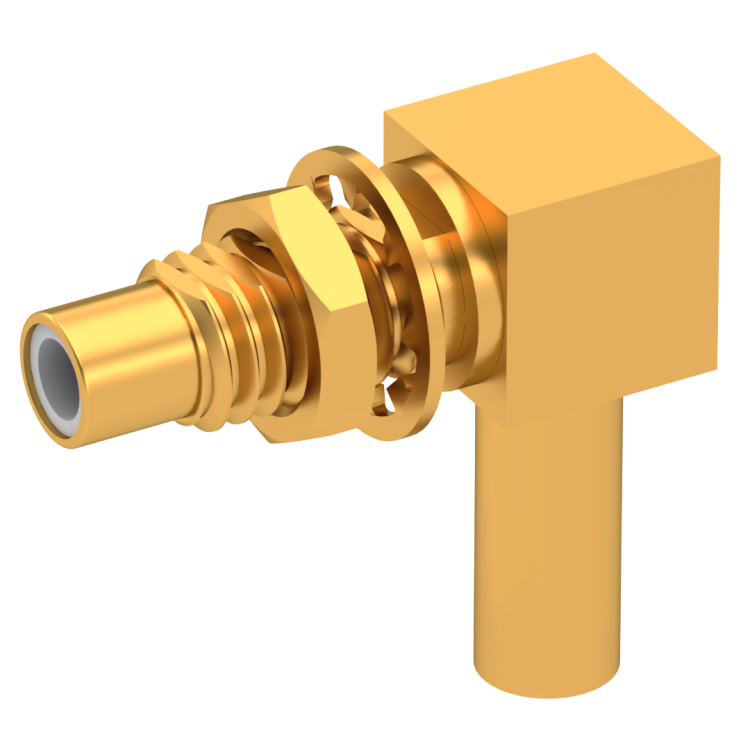 SMC / RIGHT ANGLE JACK MALE CRIMP TYPE FOR 2/50 D CABLE GOLD