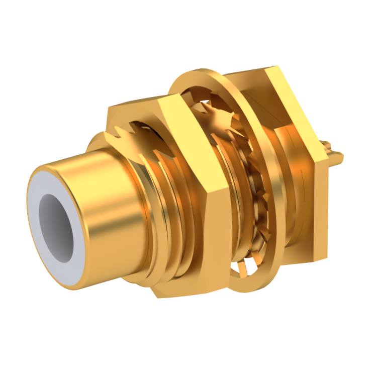 75 OHM / STRAIGHT JACK RECEPTACLE MALE GOLD REAR MOUNT
