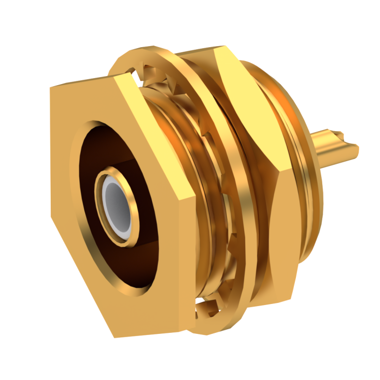 SMB / STRAIGHT JACK RECEPTACLE MALE GOLD RECESSED FRONT MOUNT