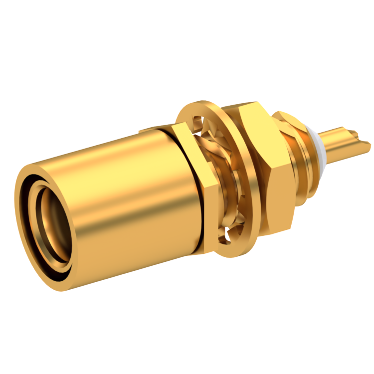 SMB / STRAIGHT PLUG RECEPTACLE FEMALE GOLD FRONT MOUNT