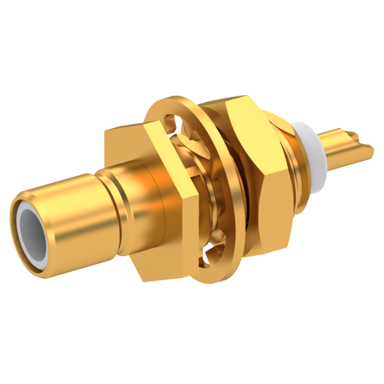 SMB / STRAIGHT JACK RECEPTACLE MALE GOLD FRONT MOUNT