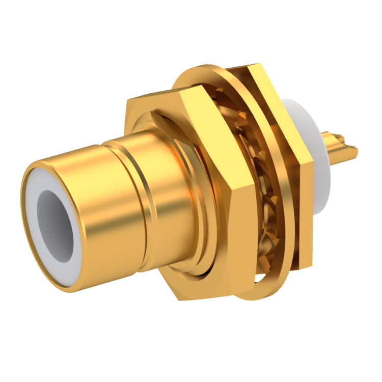 75 OHM  / STRAIGHT JACK RECEPTACLE MALE GOLD REAR MOUNT
