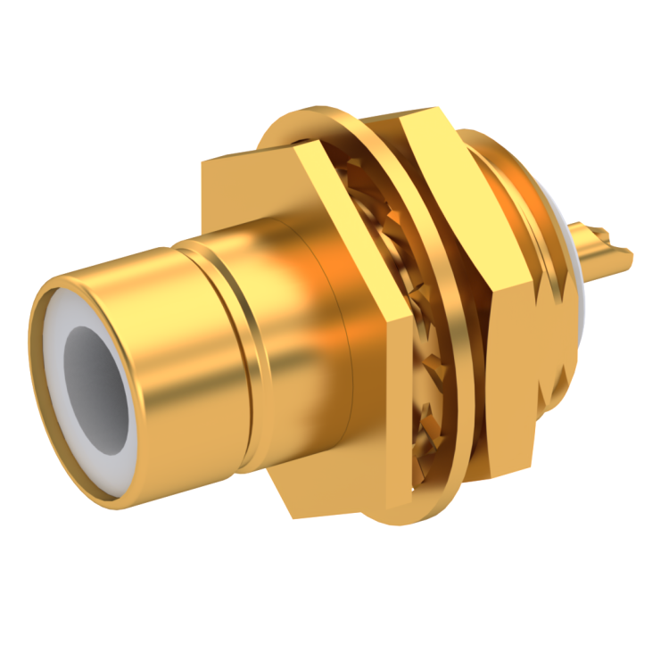 75 OHM  / STRAIGHT JACK RECEPTACLE MALE GOLD FRONT MOUNT