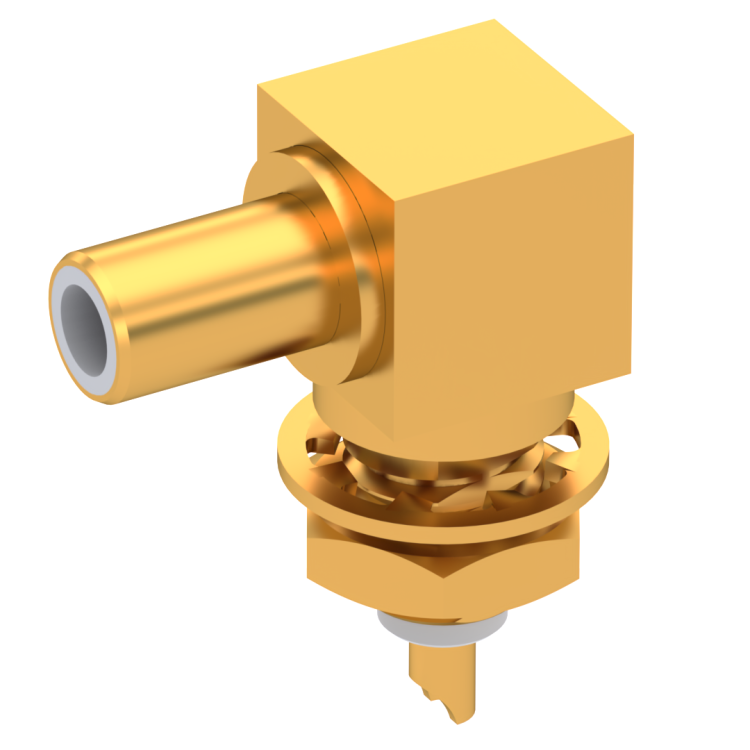 SLB / RIGHT ANGLE JACK RECEPTACLE MALE GOLD FRONT MOUNT