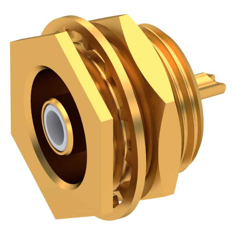 SLB / STRAIGHT JACK RECEPTACLE MALE GOLD RECESSED FRONT MOUNT