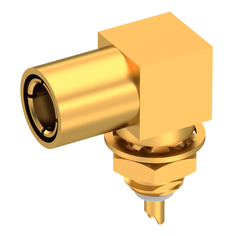 SLB / RIGHT ANGLE PLUG RECEPTACLE FEMALE GOLD FRONT MOUNT