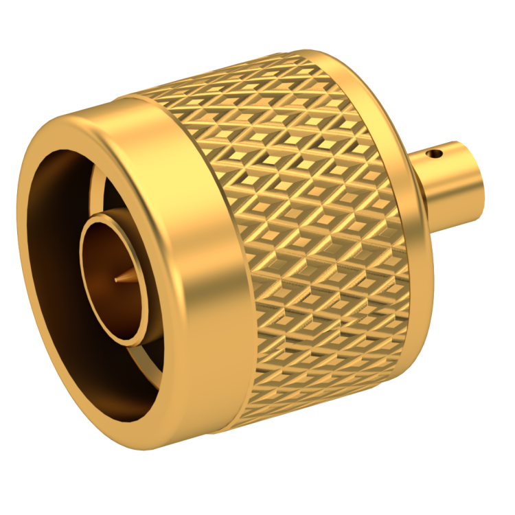 PRECISION N / STRAIGHT PLUG MALE SOLDER TYPE FOR .085''/50 SR GOLD