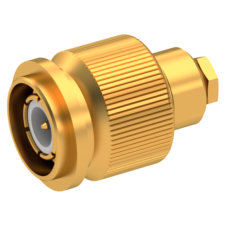 TNC / STRAIGHT PLUG MALE CLAMP TYPE FOR 2.6/50 D CABLE GOLD