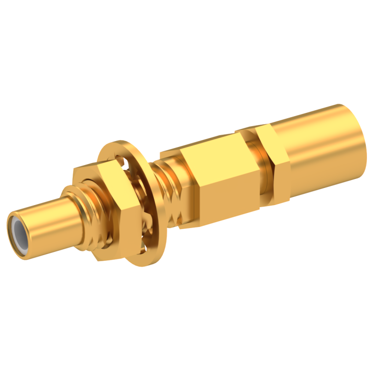 SSMC / STRAIGHT JACK MALE CRIMP TYPE FOR 2.6/50 D CABLE GOLD