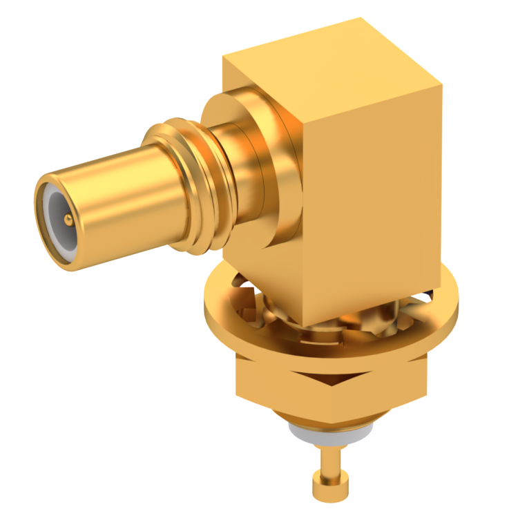 SSMC / RIGHT ANGLE JACK RECEPTACLE MALE GOLD FRONT MOUNT