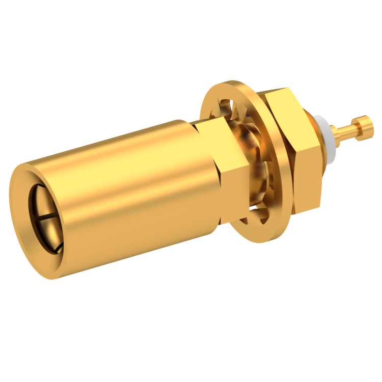 SSMB / STRAIGHT PLUG RECEPTACLE FEMALE GOLD FRONT MOUNT
