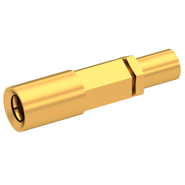 SSLB / STRAIGHT PLUG FEMALE CRIMP TYPE FOR 2.6/50 D CABLE GOLD