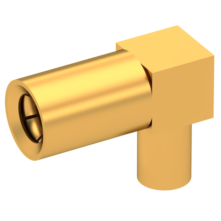 SSMB / RIGHT ANGLE PLUG FEMALE SOLDER TYPE FOR .085''/50 SR GOLD