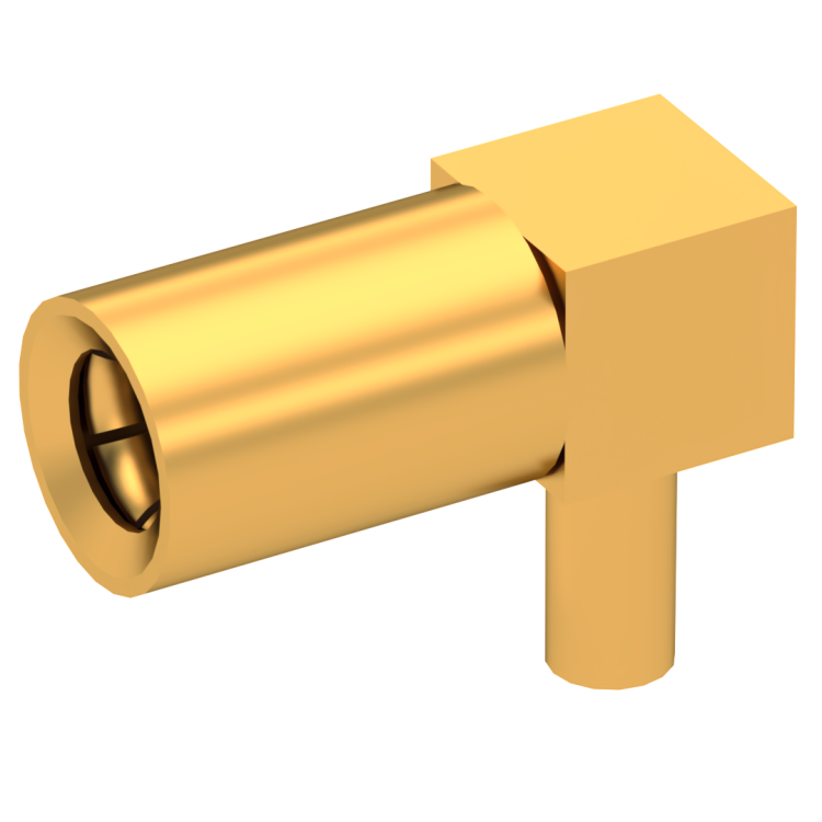 SSMB / RIGHT ANGLE PLUG FEMALE SOLDER TYPE FOR .047''/50 SR GOLD