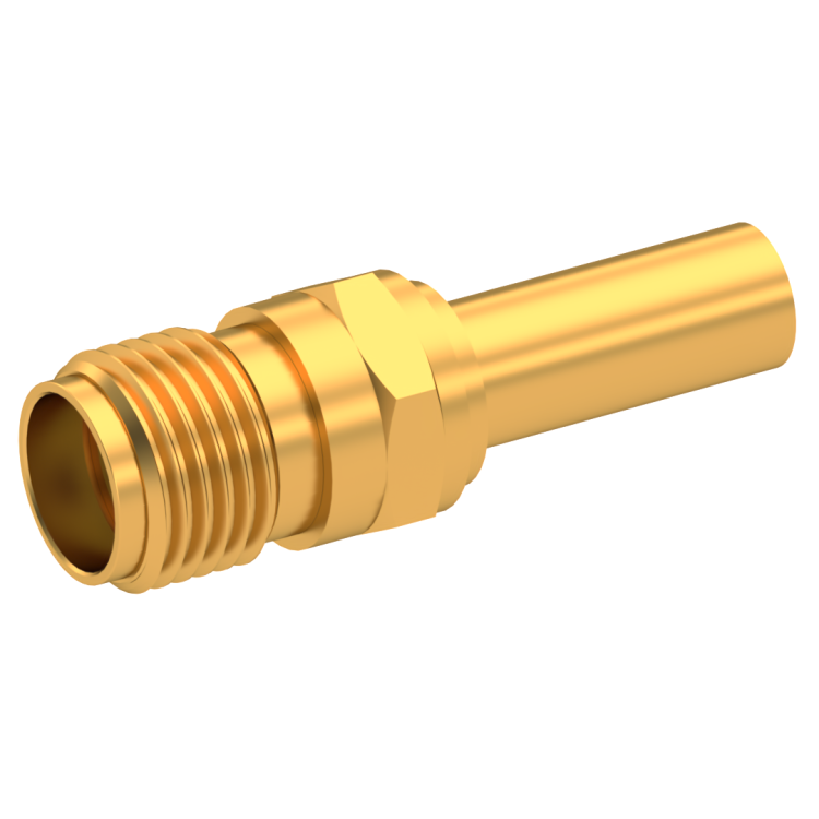 SMA / STRAIGHT JACK FEMALE SOLDER TYPE FOR 5/50 D GOLD NON-CAPTIVE CONTACT