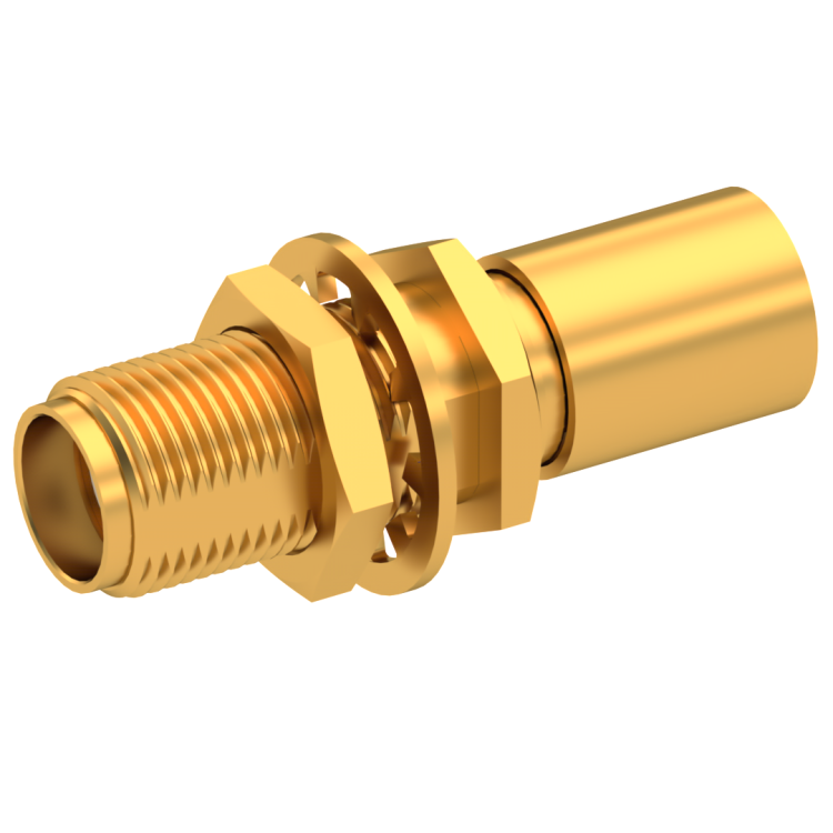 SMA / STRAIGHT JACK FEMALE SOLDER TYPE FOR 5/50 D GOLD NON-CAPTIVE CONTACT