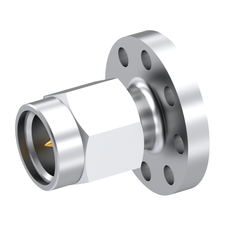 SMA / STRAIGHT PLUG RECEPTACLE MALE PASSIVATED NON-CAPTIVE CONTACT|STANDARD FLANGE