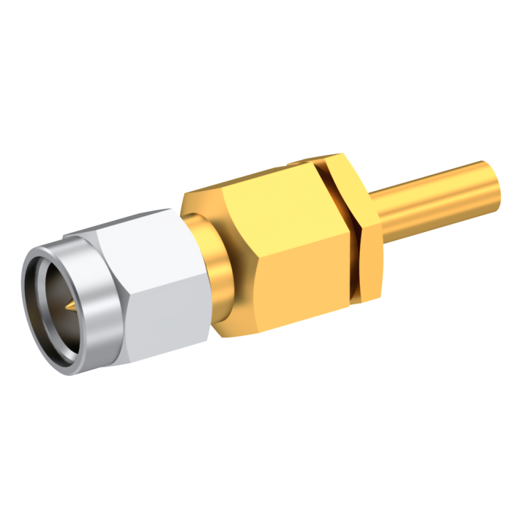 SMA / STRAIGHT PLUG MALE CRIMP TYPE FOR 2.6/50 D CABLE GOLD CAPTIVE CONTACT