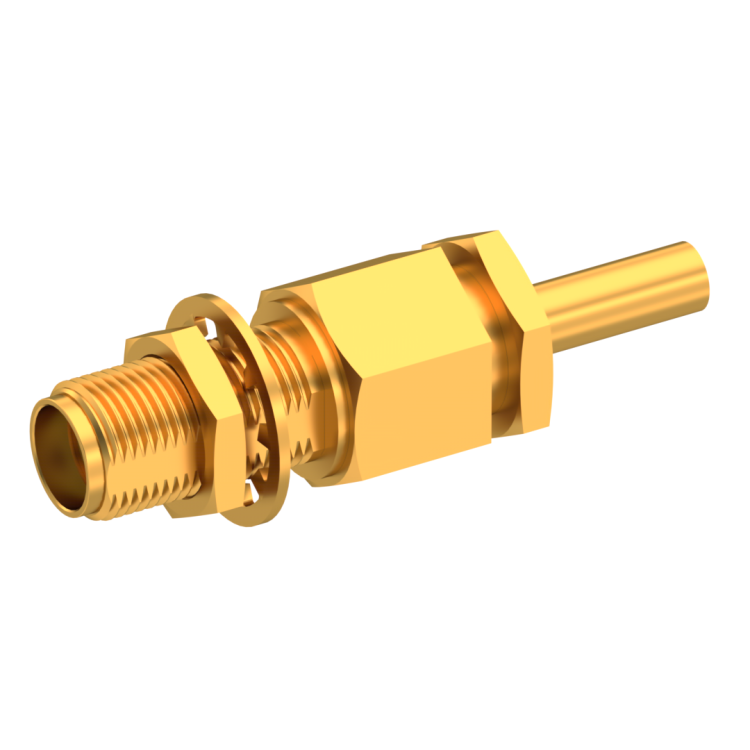 SMA / STRAIGHT JACK FEMALE CRIMP TYPE FOR 2/50 D CABLE GOLD CAPTIVE CONTACT