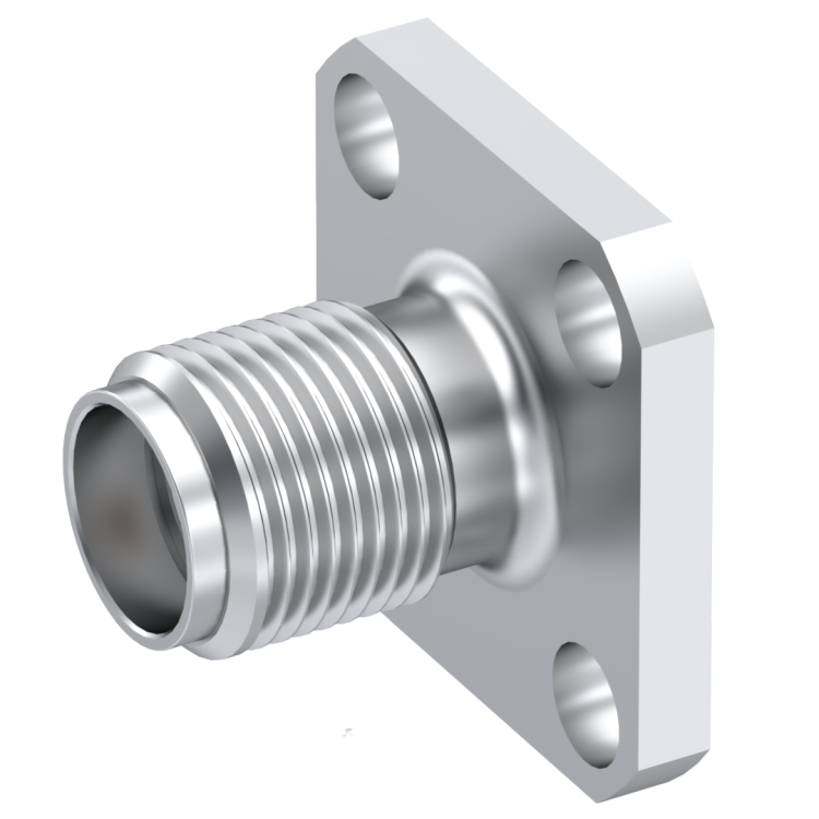 SMA / STRAIGHT JACK RECEPTACLE FEMALE PASSIVATED NON-CAPTIVE CONTACT|3/8" SQUARE FLANGE