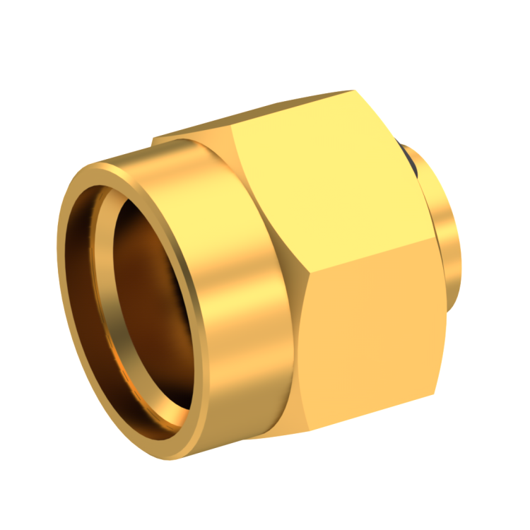 SMA / STRAIGHT PLUG MALE SOLDER TYPE FOR .141''/50 SR GOLD RETRACTABLE COUPLING NUT