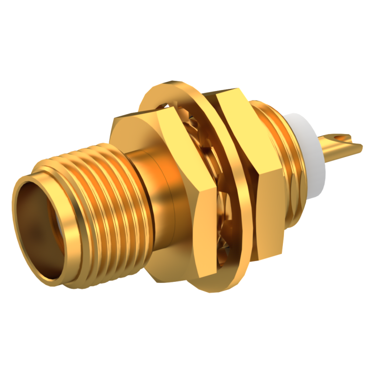 SMA / STRAIGHT JACK RECEPTACLE FEMALE GOLD FRONT MOUNT