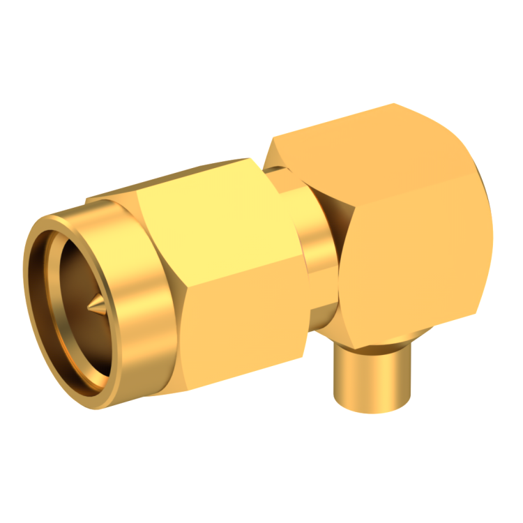 SMA / RIGHT ANGLE PLUG MALE SOLDER TYPE FOR .085''/50 SR GOLD