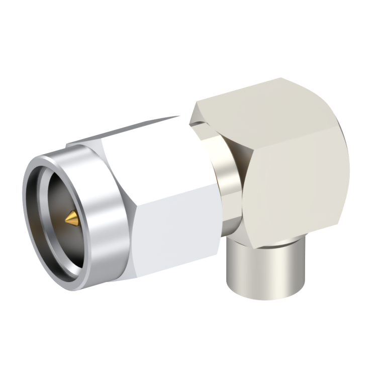 SMA / RIGHT ANGLE PLUG MALE SOLDER TYPE FOR .085''/50 SR NICKEL