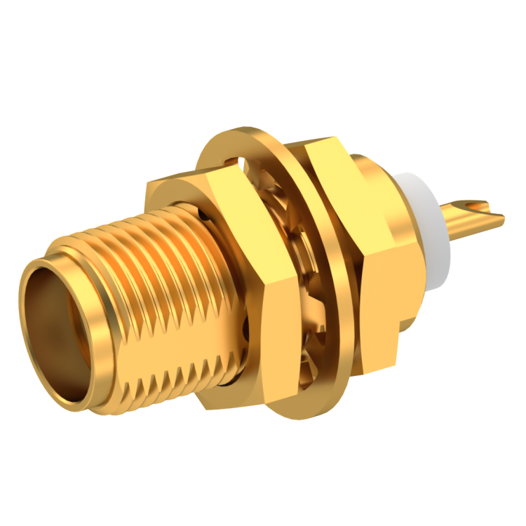 SMA / STRAIGHT JACK RECEPTACLE FEMALE GOLD CAPTIVE CONTACT|D-FLATTED BODY