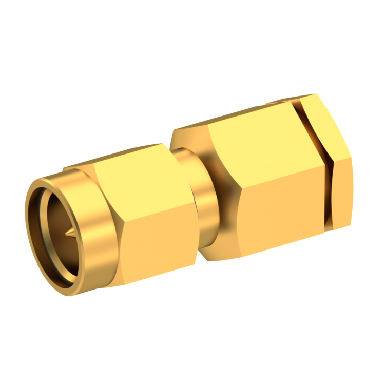 SMA / STRAIGHT PLUG MALE SOLDER CLAMP FOR .141''/50 SR GOLD CAPTIVE CONTACT