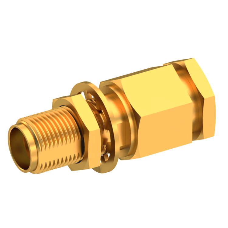 SMA / STRAIGHT JACK FEMALE SOLDER CLAMP FOR .141''/50 SR GOLD CAPTIVE CONTACT