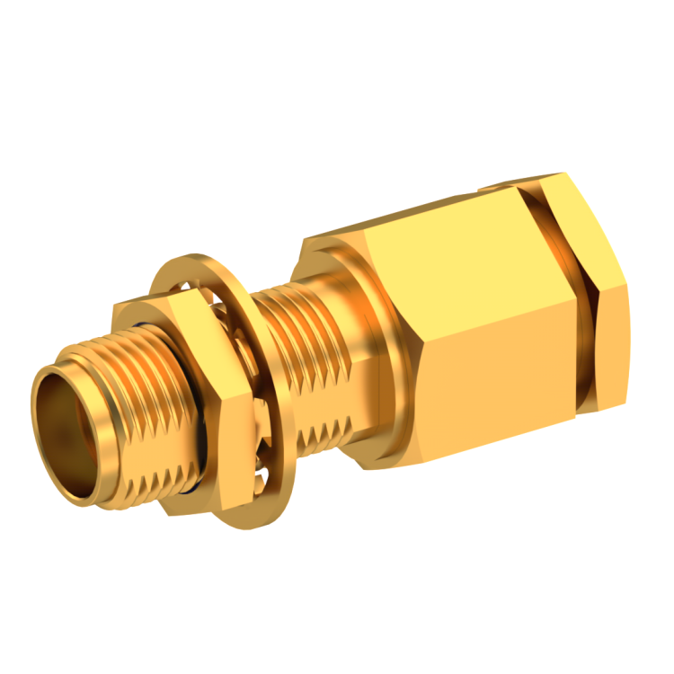 SMA / STRAIGHT JACK FEMALE SOLDER CLAMP FOR .085''/50 SR GOLD CAPTIVE CONTACT