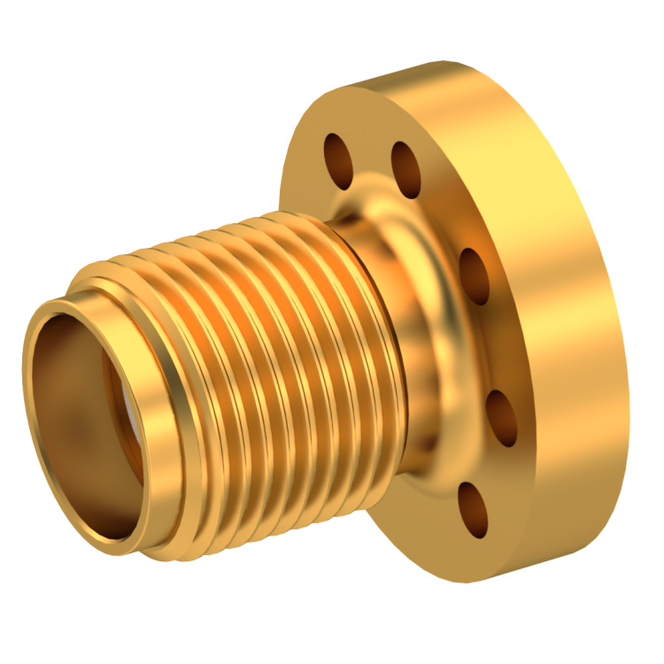 SMA / STRAIGHT JACK RECEPTACLE FEMALE GOLD NON-CAPTIVE CONTACT|SMALL DIAMETER FLANGE