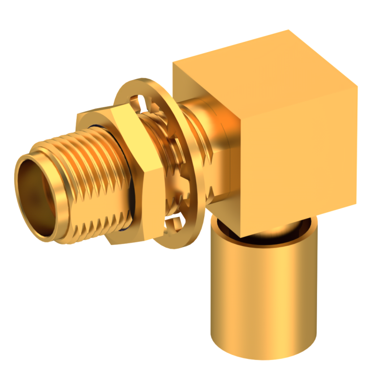 SMA / RIGHT ANGLE JACK FEMALE CRIMP TYPE FOR 3.8/95 S GOLD