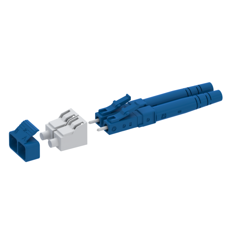 LC PC duplex plug SM126µm for cable 3mm